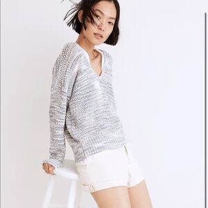 Madewell Southbrook Open-Stitch Pullover Sweater in Space-Dye SZ XS